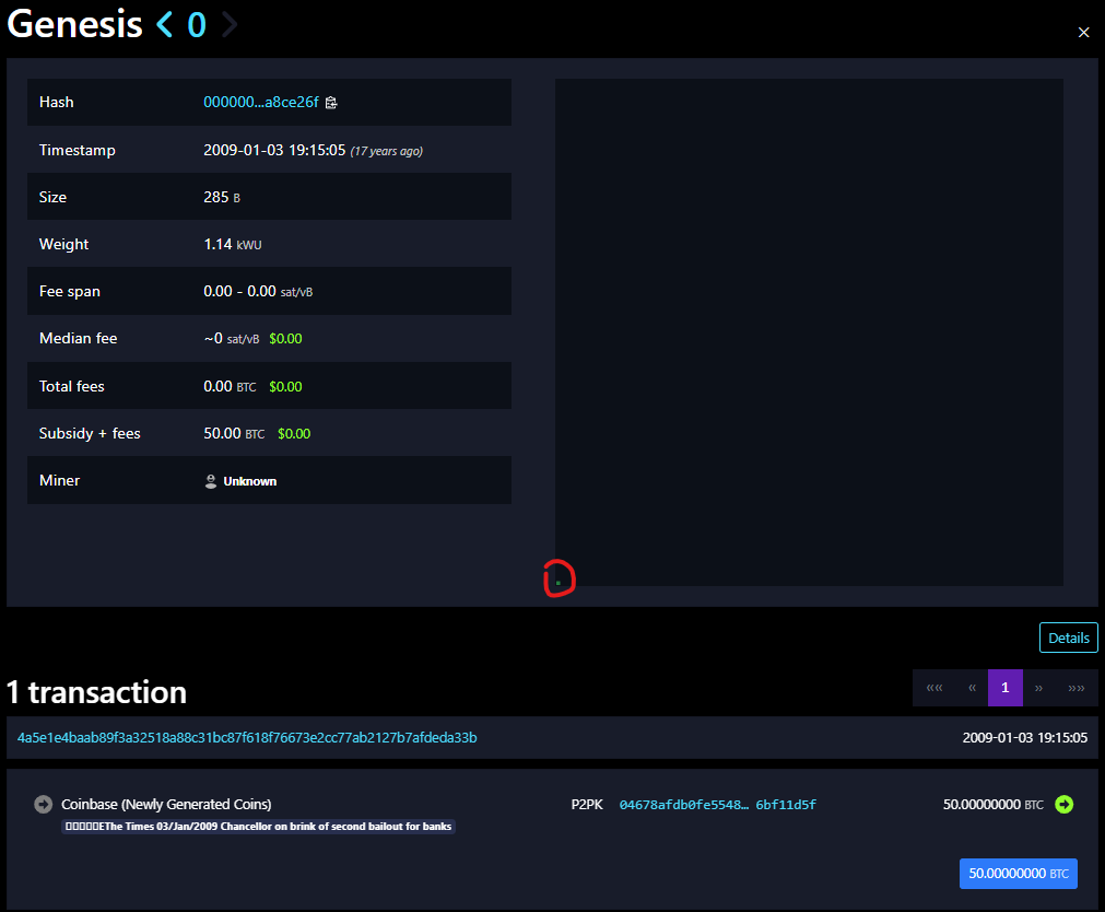 Genesis block - BTC